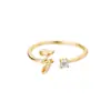 Anel de letra AliExpress 26 letras AZ banhado a ouro 18K anel neutro anel de dedo criativo joias por atacado