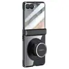 Aplicable a Funda para Teléfono Samsung ZFlip8 Soporte Magnético Giratorio Correa Redonda para Mano Transparente Galvanizada Anti-caídas Protección de Cobertura Total