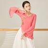 Dança clássica gaze roupa corpo charme novo roupa de performance feminina elegante estilo chinês fada roupa básica de treino Dança Top Feminino