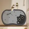 Alfombrilla de Piso Estilo Barro Diatómico, Alfombrilla de Piso con Forma Especial de Gato de Dibujos Animados, Felpudo de Entrada, Alfombrilla para Pies de Baño, Alfombrilla de Piso para Inodoro