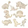 Virutas de Madera Grabadas con Láser Animales Creativas Bricolaje Hecho a Mano Virutas de Madera en Blanco Virutas de Madera de Dinosaurio Niños Educación Temprana Virutas de Madera para Graffiti