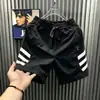 Nuevos Pantalones Cortos de Verano para Hombre 2026 con Colores Contrastantes, Pantalones Casuales Rayados para el Trabajo, Corte Holgado con Cintura Elástica, Pantalones Cortos de Moda Tejidos con Cuero
