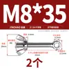 Tornillo Giratorio de Acero Inoxidable 304 + Juego de Tuerca Mariposa Tornillo Giratorio Roscado Ojo de Pez M5M6M8M10M12Mm