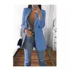 Wish Amazon 2025 Moda Europea y Americana Solapa Cárdigan Delgado Elegante Chaqueta de Traje para Mujer