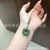 Colgante de Paz de Jade Hetian Natural, Candado Ruyi de Jade Hetian, Frijol de la Suerte, Colgante Cuadrado de Luna, Collar de Jade Unisex