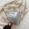 2025 Nuevo Bolso de Cadena de Corazón Brillante Láser Mini Moda Hombro Cruzado Axila Bolso Pequeño Bolso de Mujer Trendy