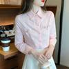 Primavera y Otoño 2023 Nueva Moda Reductora de Edad Camisa de Algodón de Manga Larga para Mujer Algodón Bordado Camisa de Mujer Top Blanco