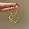 Pendientes de Borla de Moneda de Plata con Retrato del Mismo Estilo de Yi Mengling para Mujer Pendientes de Aro Grandes Exagerados con Estilo Étnico Retro