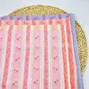 Tejido de gasa de doble capa 100% algodón de 40 hilos con estampado de rayas florales para vestidos, camisas, ropa infantil, ropa de casa, tejido crepé