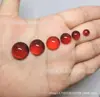 4~20mm Rojo Brillante Esmaltado Transparente Media Perla Media Redonda Cara de Anillo Cuentas de Cristal de Vidrio DIY Materiales de Incrustación Estilo Antiguo