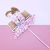 Decoración de pastel Qixi Día de San Valentín diadema con enchufe de amor para el resto de la vida pastel de cumpleaños fiesta celebración bandera