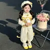 Conjunto de Peluche de Invierno para Niñas con Dibujos y Lunares 2026 Nuevo Ropa Casual Infantil Conjunto de Dos Piezas Dropshipping Moderno
