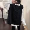 Diseño chaleco de punto de doble botonadura para mujer otoño e invierno Nuevo estilo ropa exterior suelta que combina con todo chaleco de suéter apilado