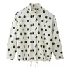 Ropa de Verano para Mujer Estilo Europeo y Americano 2026 con Dobladillo de Cordón, Chaqueta Ligera de Lunares Grandes 7278 Color de la Imagen Marca