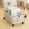 Estante organizador de mochila escolar con ruedas para estudiantes, carrito para libros para estudiantes de secundaria, almacenamiento móvil debajo del escritorio para aulas de estudiantes