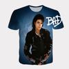 Michael Jackson Estampado Digital 3D Exportación Europea y Americana Camiseta de Hombre Verano Casual