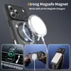 Funda para Teléfono con Soporte de Agujeros Finos para Apple 17Promax con Succión Magnética, 17E Tacto Suave Anti-Caída Dos en Uno 16 Cubierta Protectora