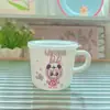 Copo de Água Infantil Desenho Animado Japonês Macaron Copo Pequeno Copo de Leite Copo de Bebida para Bebê com Tampa Copo com Alça