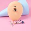 Nuevo Piercing Umbilical Transfronterizo de Acero Inoxidable 14g con Doble Dientes Internos, Zircón, Colgante de Ojo de Caballo y Mariposa, Adorno Umbilical, Anillo Umbilical