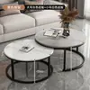Mesa de Centro em Pedra Sinterizada Sala de Estar Casa Estilo Nórdico Novo Chinês Mesa Redonda Simples Moderna Mesa de Centro de Luxo Leve Mesa de Jantar para Apartamento Pequeno