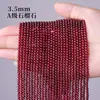 Cuentas redondas de granate color vino tinto natural, cuentas de cristal de granate púrpura semiterminadas, cuentas sueltas para pulsera DIY, cuentas espaciadoras, venta al por mayor