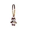Chaveiro Pingente Decorativo Urso Fofo DIY Feito à Mão com Cordão Marrom para Carro e Celular