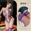 Body de encaje con cuello halter de nuevo estilo, sin necesidad de quitarlo, transparente en la cintura, ajustado, lencería sexy para mujer, tentador y revelador