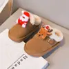Chinelos Casuais de Neve para Meninas com Forro de Lã, Espessados, Novo Modelo de Inverno 2025, Chinelos Quentes de Algodão Estilo Birkenstock para Crianças, Chinelos de Algodão do Nordeste