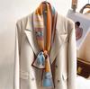 Bufanda Pequeña Larga Estrecha de Seda Fina Corea del Sur Bufanda Decorativa Otoño e Invierno Moda Cinta Combinación para Mujer Bufanda de Moda Elegante