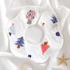 Babadores Impermeáveis Bebê Estilo Coreano Ins, Babadores de Algodão Puro Dupla Face para Bebês, Babadores em Formato de Pétala para Meninas e Meninos