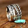 Anillo Retorcido Trenzado para Mujer de Transmisión en Vivo Cao Shi Douyin, Joyería de Línea Retro de Nicho, Anillo de Moda con Diseño Multicapa