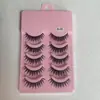 Pestañas Postizas 009 Cinco Pares de Pestañas Postizas, Pelo de Hada Estilo Maquillaje Natural Nude, Adecuadas para Uso Diario para Realzar Párpados Dobles