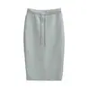 CL26218-26 Otoño Ajustada Elástica Cordón Espalda Abertura Sexy Pura Deseo Ceñida a la Cadera Ceñida a la Cadera Falda Femenina Falda con Abertura