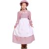 Vestido Colonial Menina Floral Rosa Azul Fonte Amazônica Pioneira da Pradaria Vestido Pastoral