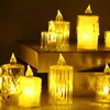 Lámpara de vela de cristal transparente LED vela electrónica pequeña vela de té lámpara decorativa de bar regalo de cumpleaños acrílico vela