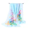 Novo Lenço de Seda Chiffon Aliexpress Amazon Fornecimento Transfronteiriço Lenço de Chiffon Protetor Solar Toalha de Praia Floral Xale de Proteção Solar