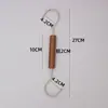 Clips para exhibición de tiendas de ropa y percheros para bufandas, pinzas para tela, ganchos, ganchos en S de madera maciza, círculos decorativos de varios tamaños de color nogal.