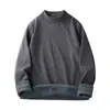Camiseta Térmica de Gola Meia-Alta Aconchegante com Forro de Lã Sintética Cor Raposa Prateada para Homens - Manga Longa para Outono e Inverno - Camada Base para Homens
