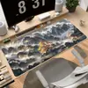 Alfombrilla de Ratón y Alfombrilla de Escritorio Estilo Chino Pintura a Tinta de Paisaje, Antideslizante, Resistente al Desgaste, Bordes de Bloqueo de Precisión