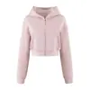 Conjunto Deportivo Casual de Tres Piezas Dulce y Picante: Sudadera con Capucha Corta de Manga Larga, Camisola Capa Base, Pantalones Largos de Pierna Ancha de Cintura Alta para Mujer