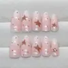 30 peças de poá de onda estrela de cinco pontas usando olho de gato estilo menina fofo gentil branco adesivo removível nail art atacado