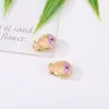 Novas contas espaçadoras estilo chinês antigo de esmalte dourado com flor de pessegueiro, peixinhos e pentagrama. Acessórios de joias DIY estilo chinês tradicional para pulseiras e colares