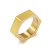Anillo de acero de titanio con viento neutro frío, seis lados lisos con letras, nicho de moda para hombre, personalidad, anillo de acero inoxidable
