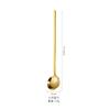 Aço Inoxidável 304 Dourado Colher Pequena Redonda Colher de Café Cabo Longo Colher para Mexer Ninho de Pássaro Doméstico Colher de Sobremesa Mel Transfronteiriço