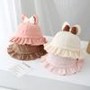 Chapéu de Bebê Estilo Primavera e Outono Chapéu de Pescador para Bebês Pequenos Chapéu de Princesa para Meninas Recém-Nascidas Chapéu de Balde com Laço para Outono e Inverno