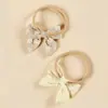 Diadema de Nylon para Niñas con Lazo Bordado de Algodón para Bebés y Niñas, Diadema sin Marcas de Princesa