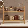 Estante de Almacenamiento para Tazas Ins Portavasos Doble Capa Escritorio Artículos Varios Taza de Agua Mesa Dormitorio Cocina Estante Organizador