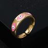Moda Europea y Americana Anillo de Ojo de Diablo de Gota de Cobre Chapado en Oro de Gota de Aceite de Venta Caliente Accesorios de Anillo Abierto Modernos que Combinan con Todo