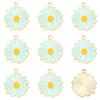 Aleación Goteo de Aceite Flor Margarita Japonesa Colgante Hecho a Mano DIY Collar Pulsera Pendientes Materiales Accesorios