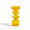 Venta al por mayor, candelabro creativo de vidrio de colores retro, candelabro de lujo para decoración de mesita de noche, vela, accesorios para cenas